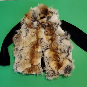 Toddler Faux Fur Vest with Black Sleeves | Kids Size 2